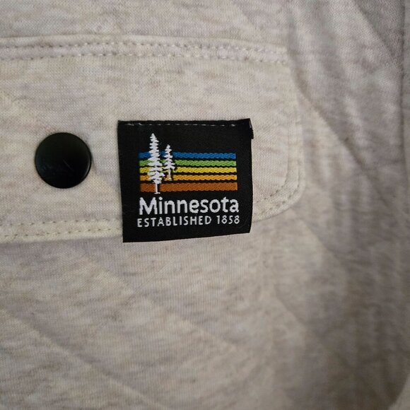 Techstyles Quilted Snap Front Shacket Pockets Size L - Picture 5 of 7